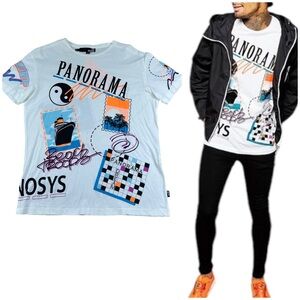 Love Moschino Panorama Print Cotton T-Shirt MEDIUM Crew Neck